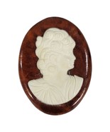 Vintage Wood/Plastic Or Celluloid Cameo brooch pink woman jewelry - £11.51 GBP