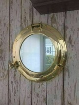 Brass Porthole Mirror ~ Nautical Maritime Wall Decor ~ Ship Cabin Window - £89.67 GBP