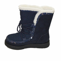 Lands End Girl&#39;s Size US 11, Fleece Lined Cozy Boots, Dark Denim Blue - £27.46 GBP