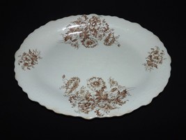 AntiqueTransferware Platter &quot;Poppy&quot; by W. Adams &amp; Co. Brown 16 3/8&quot; circ... - $27.77