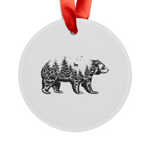 Bear Forest Acrylic Ornament with Ribbon, Holiday Decoration, Personalized Keeps - $20.60