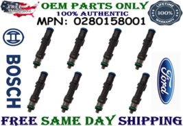 PACK OF 8 (8x) Bosch OEM Fuel Injectors for 2003, 2004 Ford Expedition 5.4L V8 - £81.35 GBP