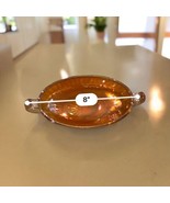 Marigold Carnival Glass 8” Oval Candy Dish Iridescent Double Handled Bow... - £8.47 GBP