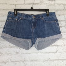 Forever 21 Shorts Womens 28 Blue Cuffed Low Rise Shortie 100% Cotton - £14.34 GBP