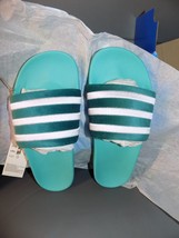 Adidas Originals Adilette Velour Slides Mint Rush/White/Teal Size 8 Wome... - £46.12 GBP