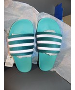 Adidas Originals Adilette Velour Slides Mint Rush/White/Teal Size 8 Wome... - €51,26 EUR