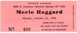 Merle Haggard Concert Ticket Stub Octobre 21 1996 Colorado Ressorts - £32.50 GBP