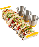 Premium 316 Stainless Steel Taco Holder with Silicone Handles, 8 Tacos, ... - $65.61 CAD