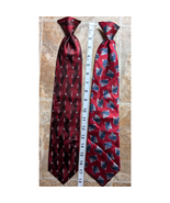 2 Vintage David Taylor Mens Clip On Necktie Tie Polyester Red Black and ... - $24.44 CAD