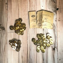 50 Authentic USSR Soviet Russia Gold Uniform Buttons 22MM STAR HAMMER SI... - $19.53