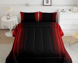 Abstract Ombre Comforter Set Kids Teens Red And Black Bedding Set Room D... - $87.99