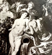 Rubens Neptune And Cybile Print 1939 Gray Tone Plate Mythology Art DWX2B - $10.75