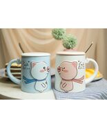 Ebros Pack Of 2 Valentines Love Pigs Blue And White Coffee Mugs With Lid... - $432.71 MXN
