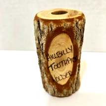 Vintage Handmade Wood Log Hillbilly Toothpick Holder 3.75 x 1.75 Inch - $14.58