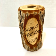 Vintage Handmade Wood Log Hillbilly Toothpick Holder 3.75 x 1.75 Inch - £11.61 GBP