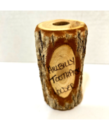 Vintage Handmade Wood Log Hillbilly Toothpick Holder 3.75 x 1.75 Inch - £11.45 GBP