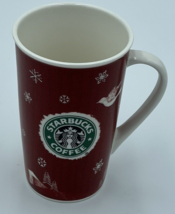 Starbucks Red Tall Holiday Christmas 2008 Deer Logo 16oz. Coffee Tea Mug Cup - £9.25 GBP