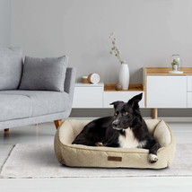 Life Lounger Dog Bed, Tan, Machine Washable, Plush, Extra Large, 42&quot; x 32 - $38.00