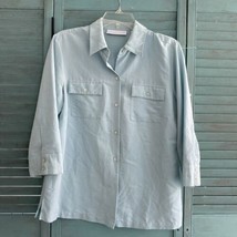 First Issue Button Up Collared Shirt ~ Sz M ~ Blue ~ Long Sleeve - $22.49