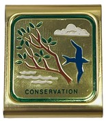 BSA CONSERVATION METAL BELT SLIDE MERIT CLIP BOY SCOUTS OF AMERICA VINTAGE - $6.22 CAD