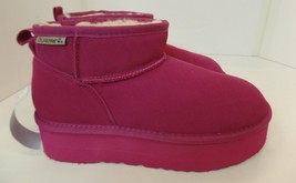 Brand New Never Worn Pink Suede BearPaw Slip on Booties Shearling Lined ... - $64.35