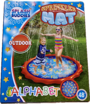 Kids Playtime Sprinkler Mat 48” Alphabet Theme Splash Buddies-New - £14.20 GBP