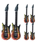 6Pcs Inflatable Guitar Instruments Blow Up Guitar Swimming Pool Floaties... - $32.99