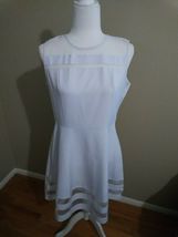 FACE N FACE Women&#39;s Mesh Slim Sleeveless Short Flare Dress White Medium - $16.95