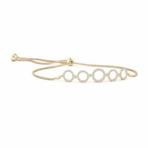 ANGARA Diamond Open Circle Link Bolo Bracelet in 14K Gold (Grade-HSI2, 0.5 Ctw) - £1,384.35 GBP