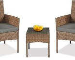 3 Pieces Outdoor Patio Furniture Set Rattan Wicker Chairs,Patio Conversa... - $211.99