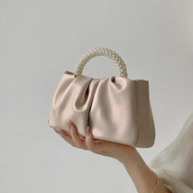 Pearl Handle Women Dinner Clutch Purse Handbags Luxury Design Ladies Squ... - $20.61+