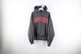 Vintage Champion Mens Medium Faded Spell Out Ohio State University Hoodie Gray - £47.03 GBP