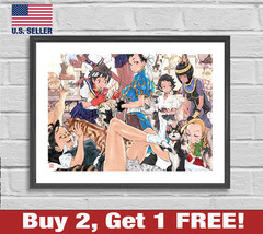 Street Fighter 2 3 4 5 Girls Poster 18&quot; x 24&quot; Print Chun Li Sakura Elena Cats - £10.62 GBP