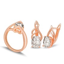 KIOOZOL hot fashion 585 rose gold color wedding jewelry with shiny CZ stones rin - $23.60
