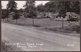 China, Maine RPPC Bailey&#39;s Willow Beach Camps - Adams Photo Service #4706 - £12.38 GBP