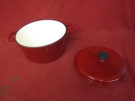 Collectable Bella Cast Iron Red Enamel Dutch Oven - With Lid - £40.19 GBP