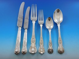 Kings / Queens English Sterling Silver Flatware Set Service 82 Pieces Dinner - £6,473.81 GBP