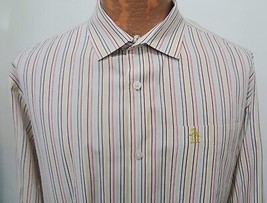 Penguin Munsingwear XL Multi-Color Striped Long-Sleeve Cotton Shirt Slim Fit - £20.75 GBP