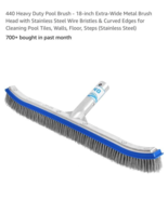 440 Combo Nylon and Stainless Steel Pool Brush - 18-Inch Heavy Duty Pool... - $14.73