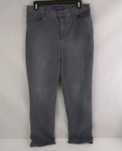 Gloria Vanderbilt Amanda Charcoal Gray Distressed Straight Leg Jeans Size 12P - $13.57