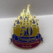 Disneyland 50th Anniversary Castle Pin &quot;Happiest Homecoming on Earth&quot; - £7.76 GBP