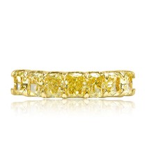 7 Stone Fancy Yellow Cushion 2.13CT Diamond Wedding Band 18k Yllow Gold - £2,963.65 GBP