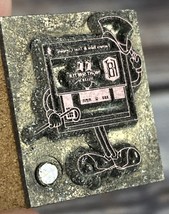 Vintage Printing Press Block - Farmers Bank &amp; Trust Night Shifter Teller 24 - $29.02