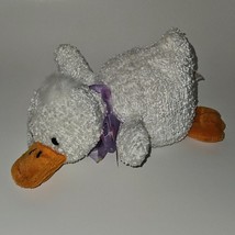 Chosun White Duck Bean Bag Plush Purple Polka Dot Bow 10&quot; Stuffed Toy Ea... - £19.67 GBP