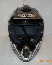 THH Motorcycle Motocross Helmet M Medium Model TX 10 Open Face Silver Re... - $69.25