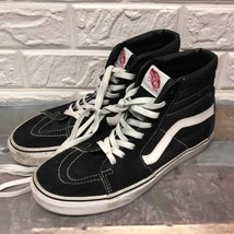 VANS Old Skool High Top Skater suede Leather Canvas Shoe Black Mens 8.5 - £30.85 GBP