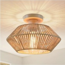 RATTAN CEILING LIGHT FIXTURE - $19.80
