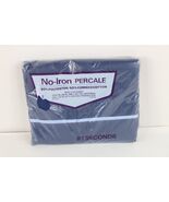 Deadstock Vintage 80s 90s No Iron Percale King Flat Sheet Navy Blue 108x... - $453.09 MXN