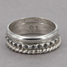 3 Vintage Shube&#39;s for Silpada Sterling Thin Stackable Rings Sz 8.75 R106... - $29.99