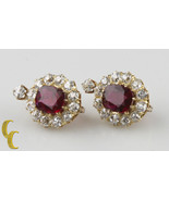 4.12 carat Unaltered Natural Ruby 18k Yellow Gold Lever-back &amp; Diamond E... - $1,190,197.55 MXN